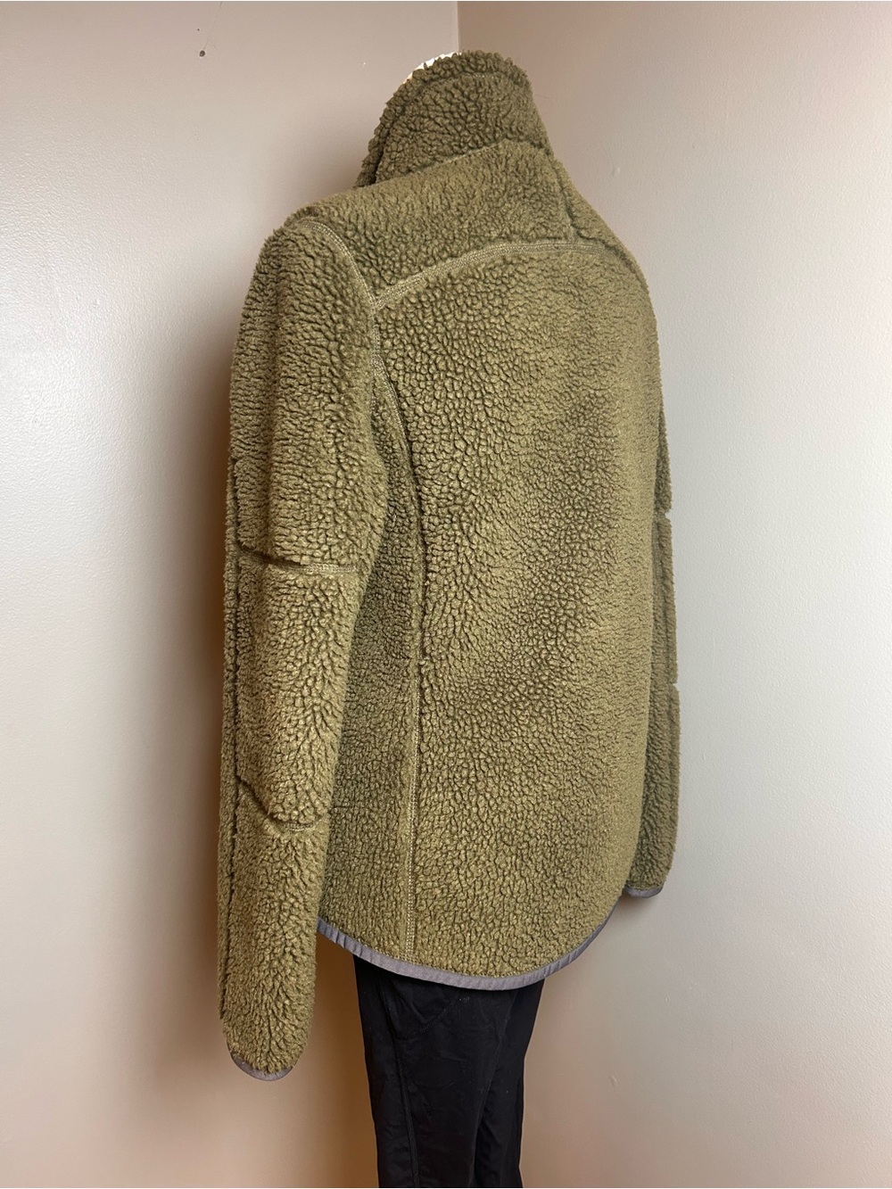 L.L. Bean Olive Green Teddy Fleece Jacket XXS - Picture 8 of 15